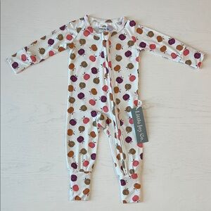 Little Joy Co Apple Bamboo Convertible Zip Romper 0-3 months